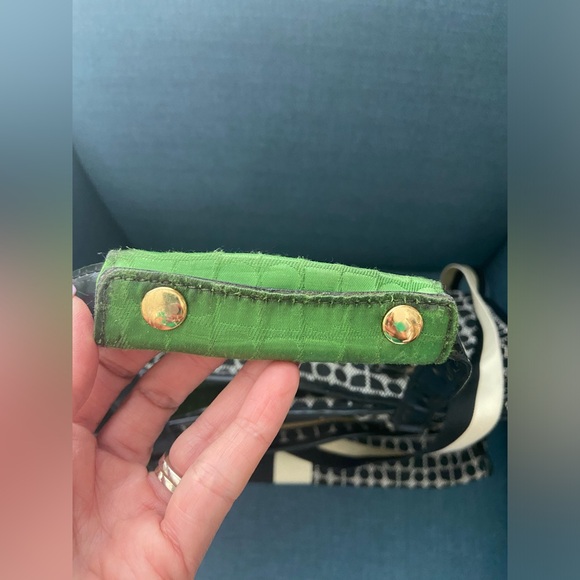 Kate Spade Noel Print Duffel Weekender Travel/Carry-On Bag Black & Cream w Green - Picture 15 of 16